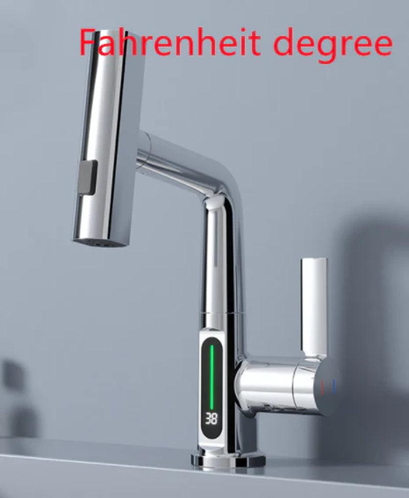 Intelligent Digital Display Pull-Out Basin Faucet with Temperature Control Alteris