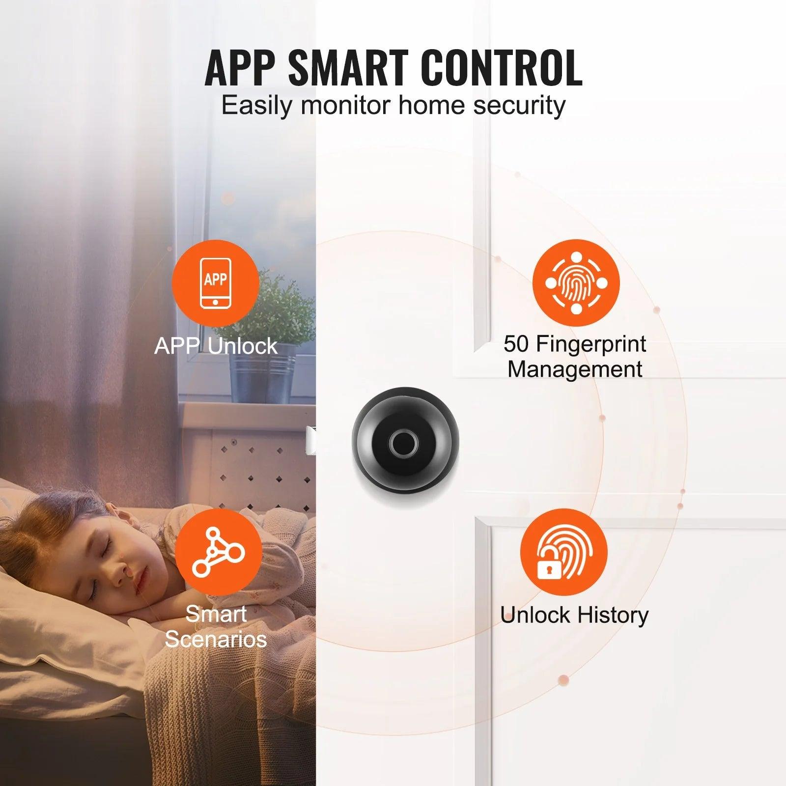 Biometric Smart Door Lock with Bluetooth and Fingerprint Control for Home and Office Alteris