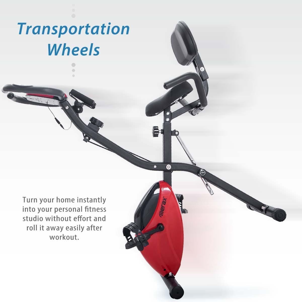 3 - in - 1 Adjustable Folding Exercise Bike with Magnetic Resistance and Arm Bands - Alteris