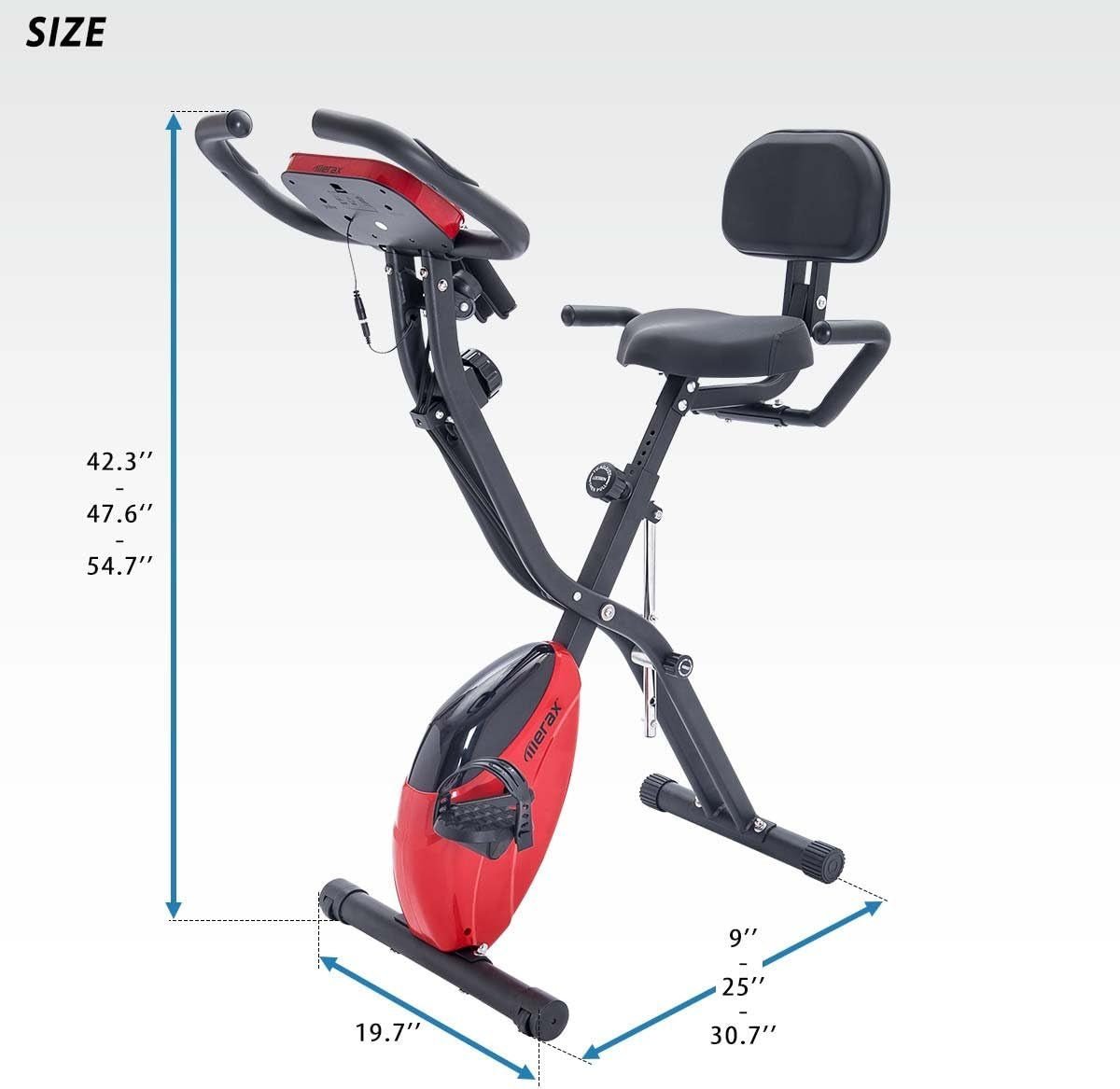 3 - in - 1 Adjustable Folding Exercise Bike with Magnetic Resistance and Arm Bands - Alteris