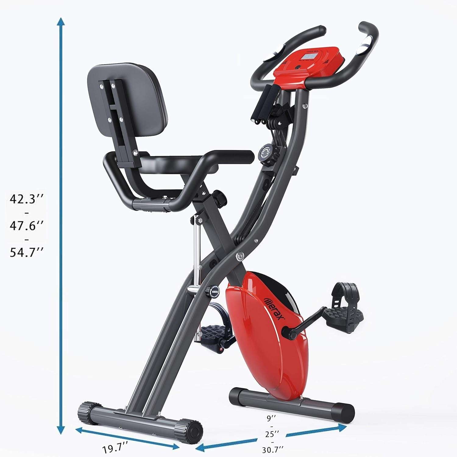 3 - in - 1 Adjustable Folding Exercise Bike with Magnetic Resistance and Arm Bands - Alteris