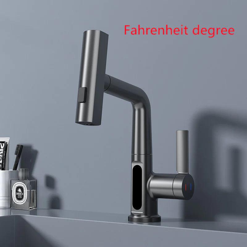 Intelligent Digital Display Pull-Out Basin Faucet with Temperature Control Alteris