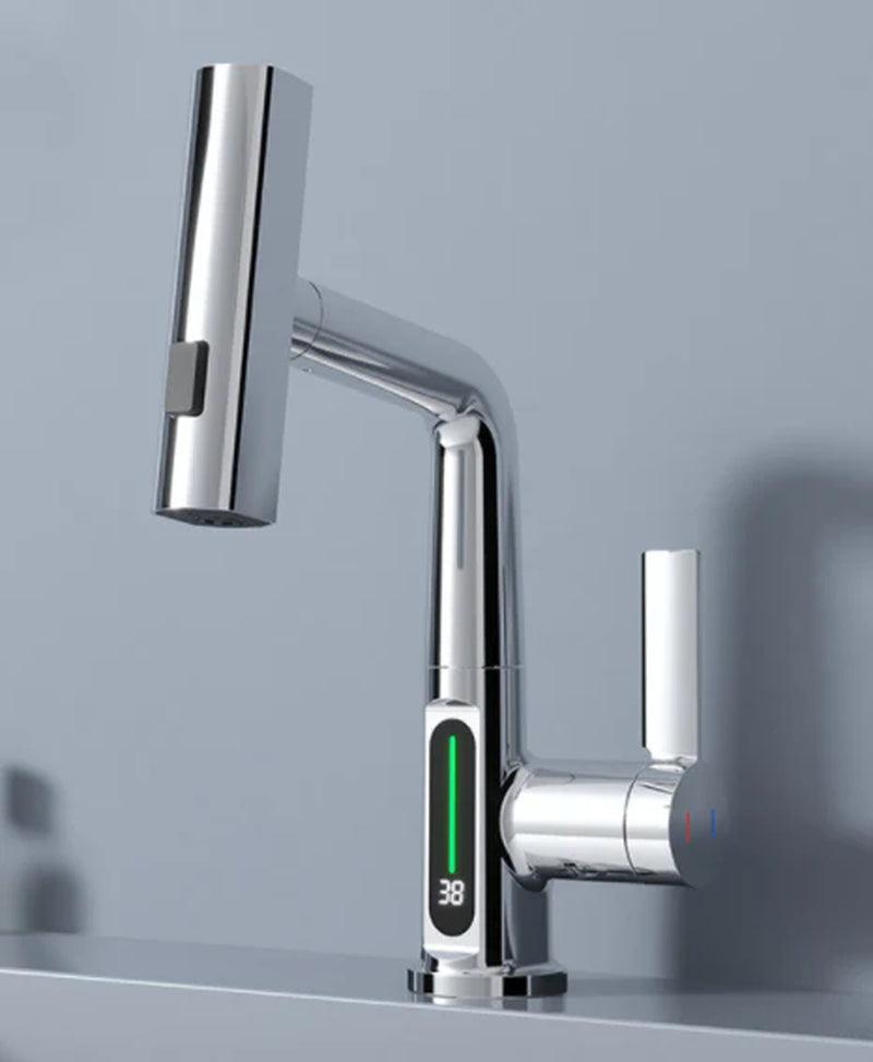 Intelligent Digital Display Pull-Out Basin Faucet with Temperature Control Alteris