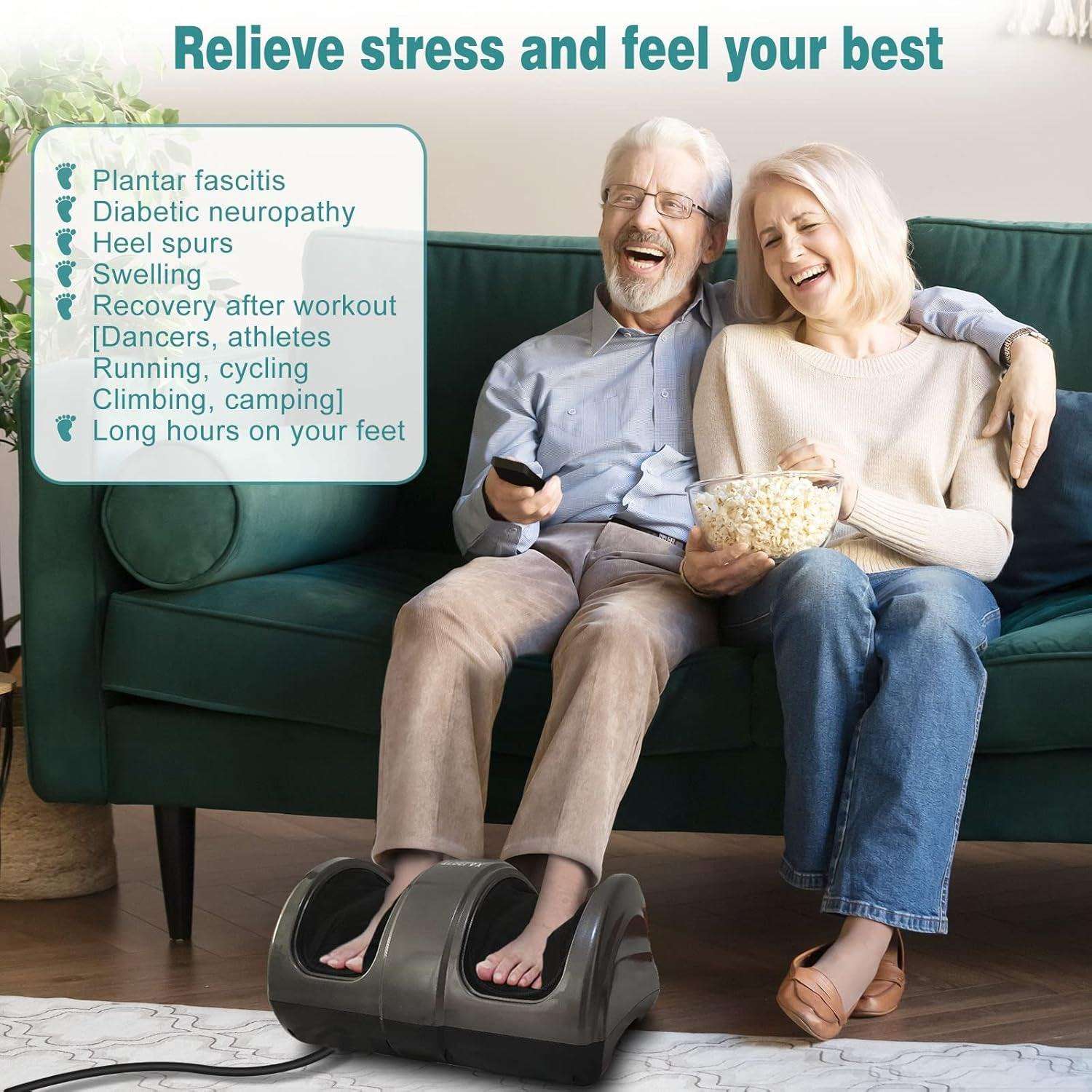 Shiatsu Foot and Calf Massager with Remote for Pain Relief and Deep Kneading Alteris