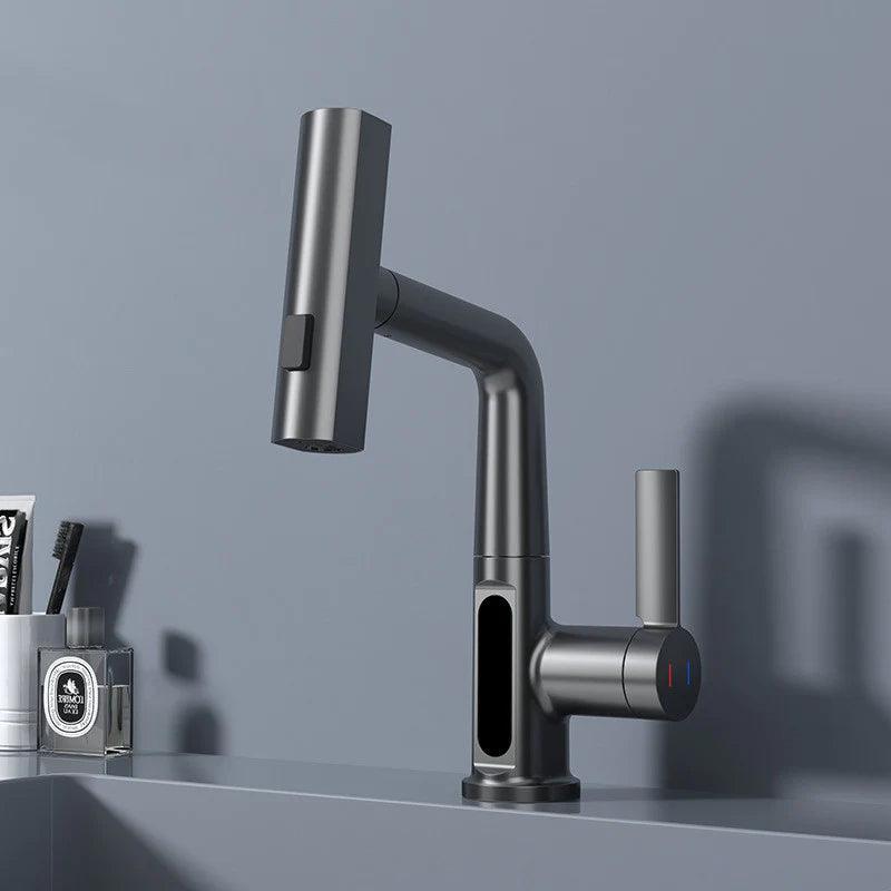 Intelligent Digital Display Pull-Out Basin Faucet with Temperature Control Alteris