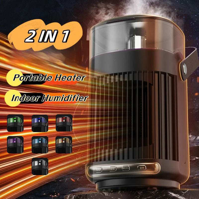 2-in-1 Portable Heater and Indoor Humidifier for Home and Office Use Alteris