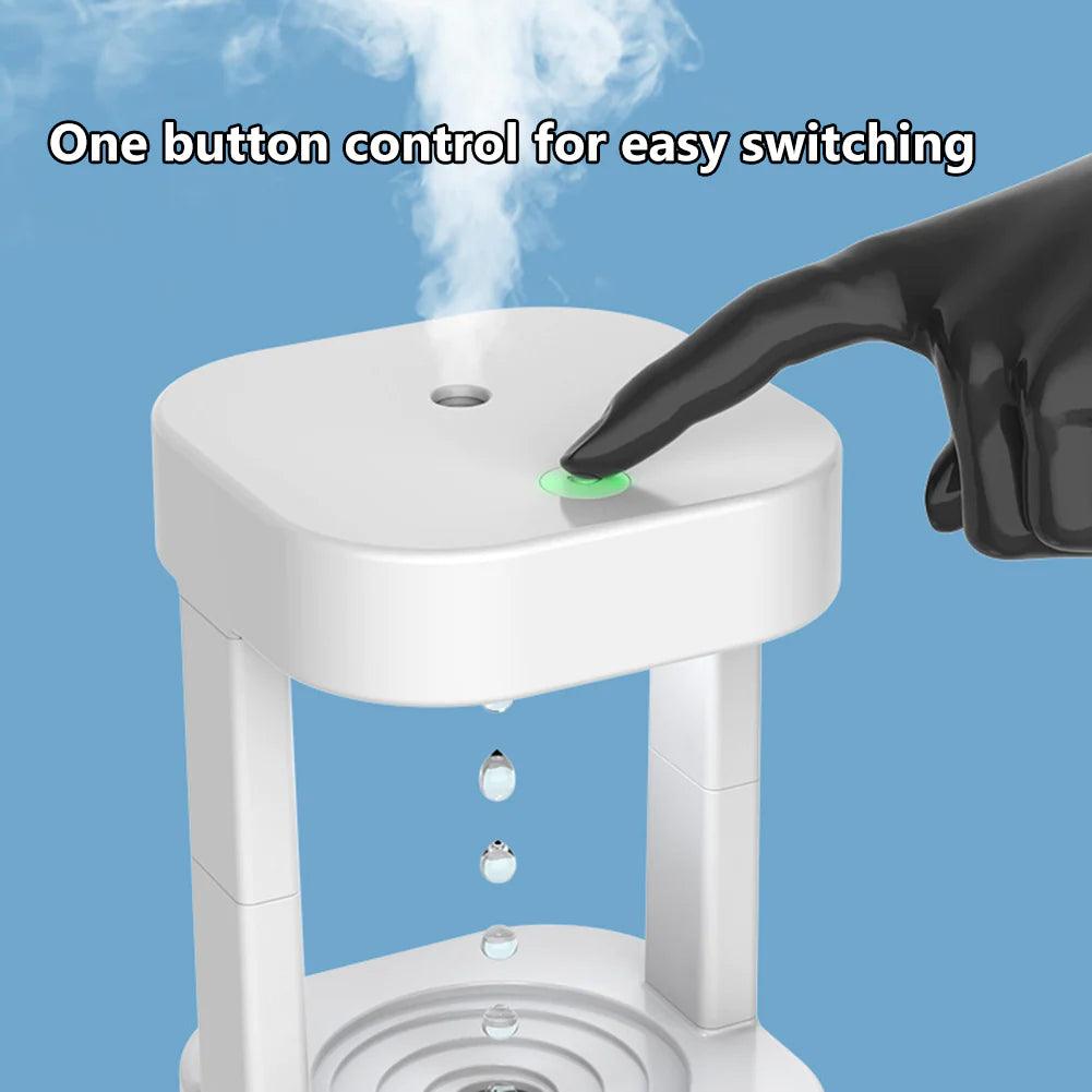 Creative Anti-Gravity Water Drop Humidifier with 580ML Tank for Quiet Use Alteris