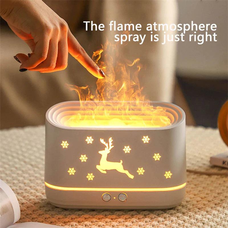 Elk Flame Humidifier Diffuser and Atmosphere Lamp for Christmas Decorations Alteris