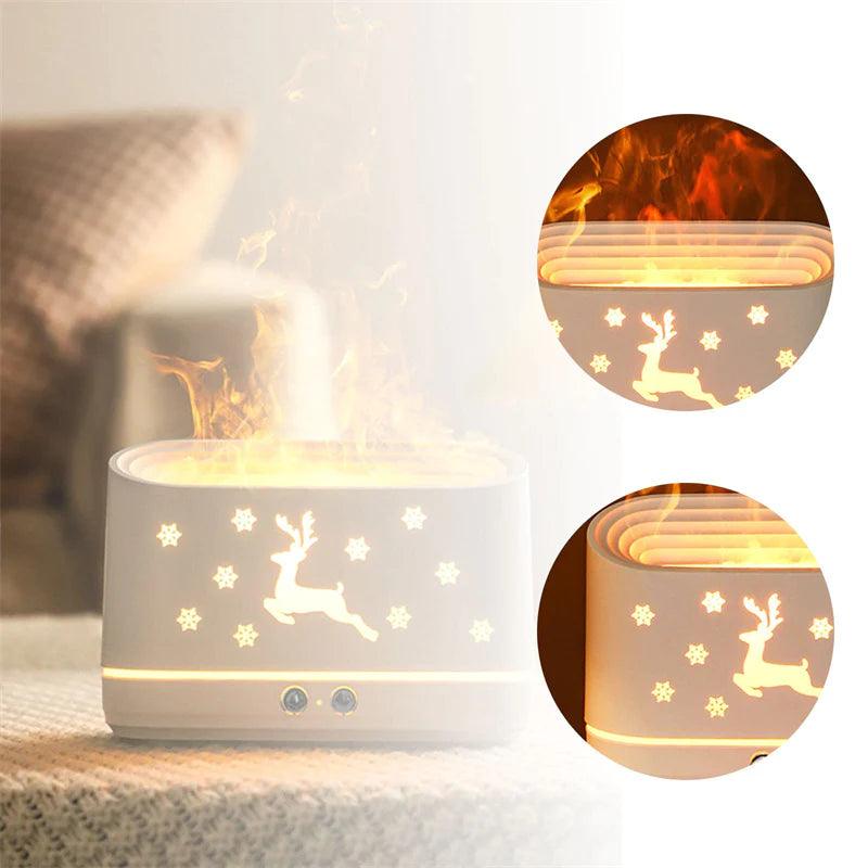 Elk Flame Humidifier Diffuser and Atmosphere Lamp for Christmas Decorations Alteris