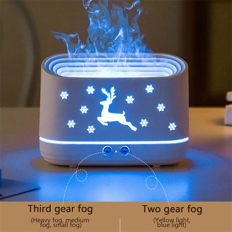 Elk Flame Humidifier Diffuser and Atmosphere Lamp for Christmas Decorations Alteris