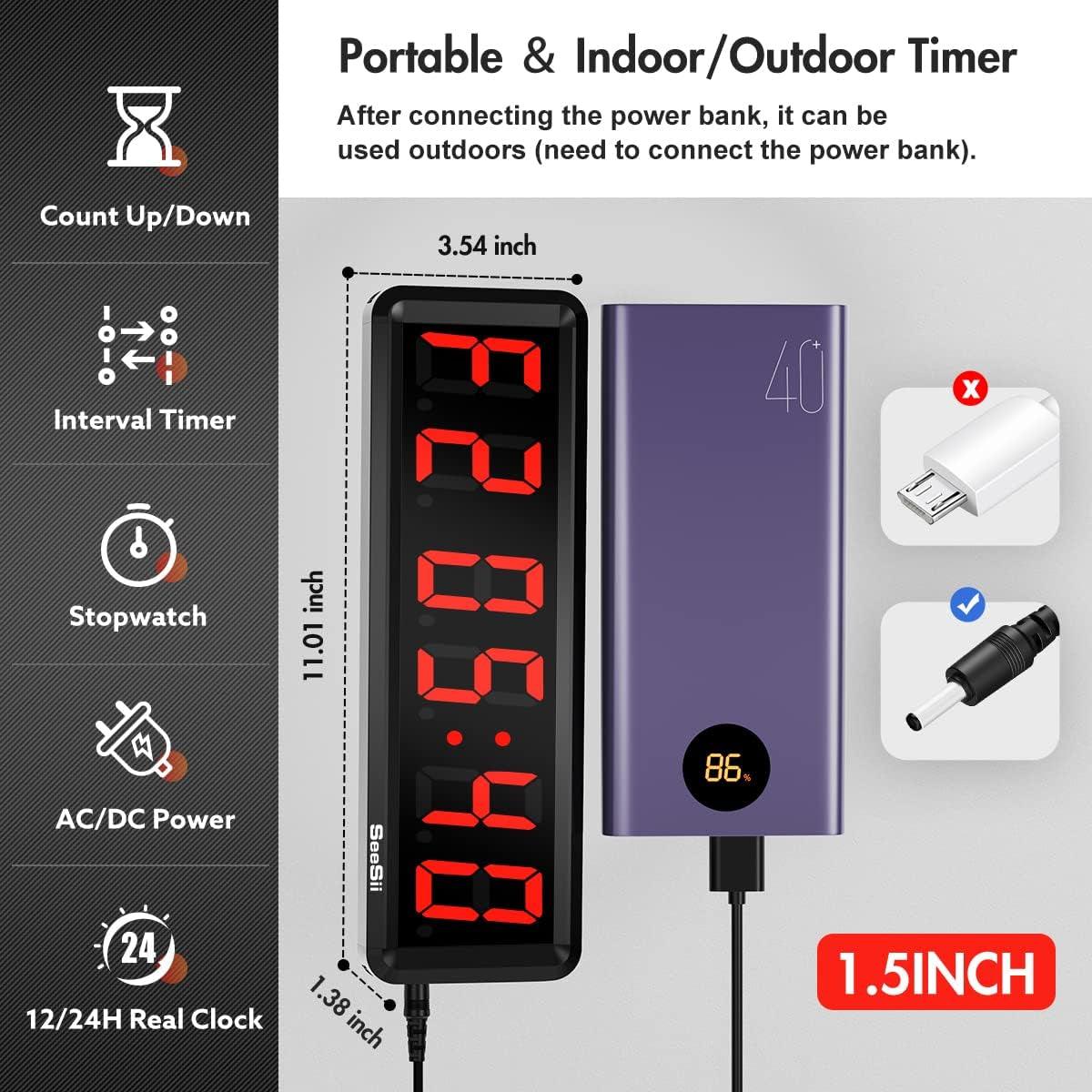 Gym Timer LED Workout Clock with Countdown Up and Remote Ultra-Clear Display Alteris
