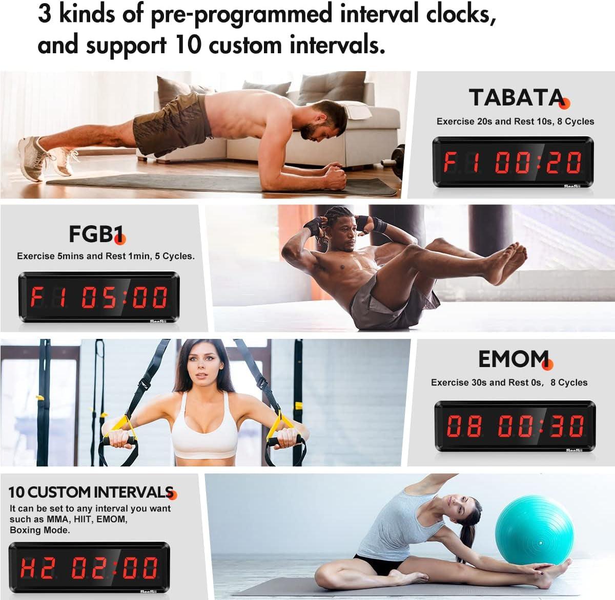 Gym Timer LED Workout Clock with Countdown Up and Remote Ultra-Clear Display Alteris
