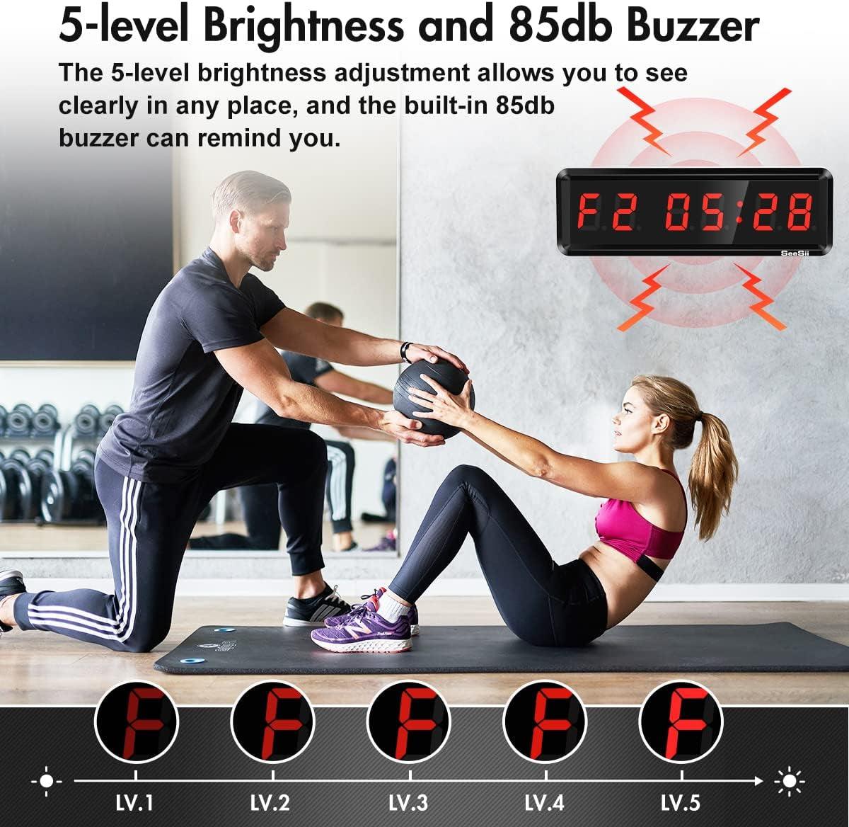 Gym Timer LED Workout Clock with Countdown Up and Remote Ultra-Clear Display Alteris