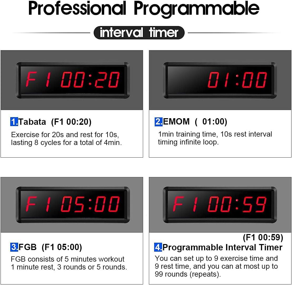 Gym Timer LED Workout Clock with Countdown Up and Remote Ultra-Clear Display Alteris