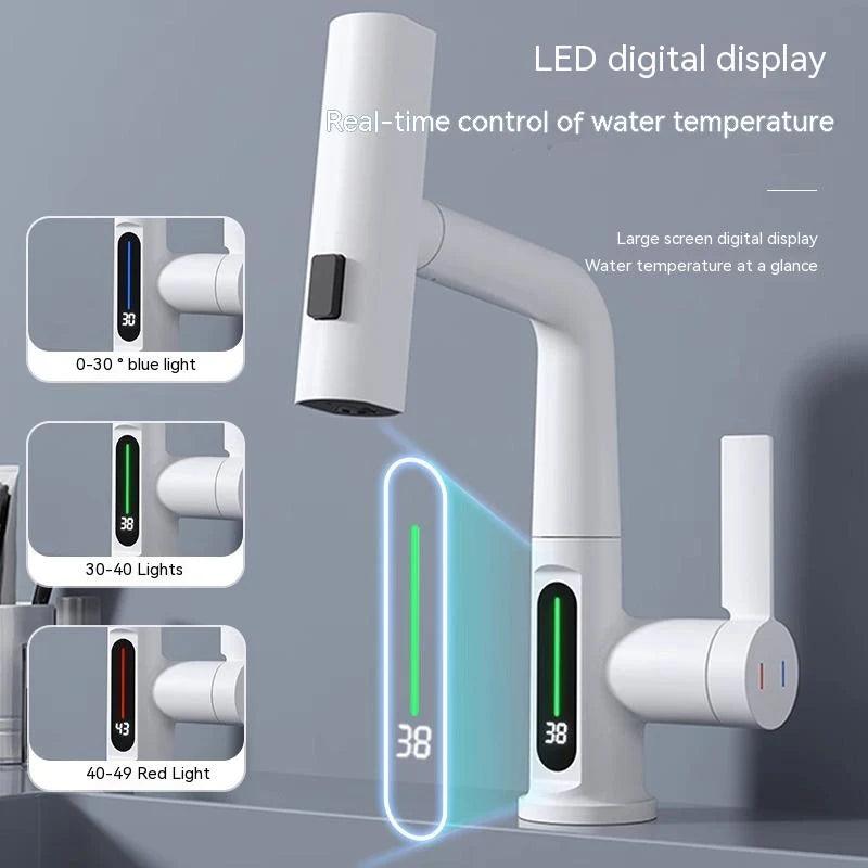 Intelligent Digital Display Pull-Out Basin Faucet with Temperature Control Alteris