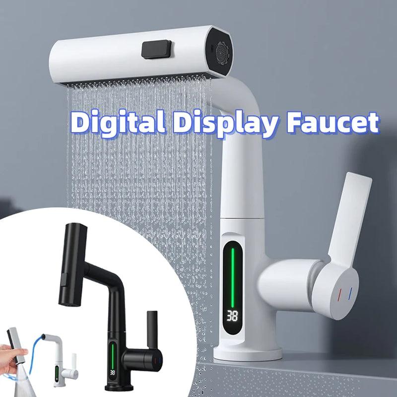 Intelligent Digital Display Pull-Out Basin Faucet with Temperature Control Alteris