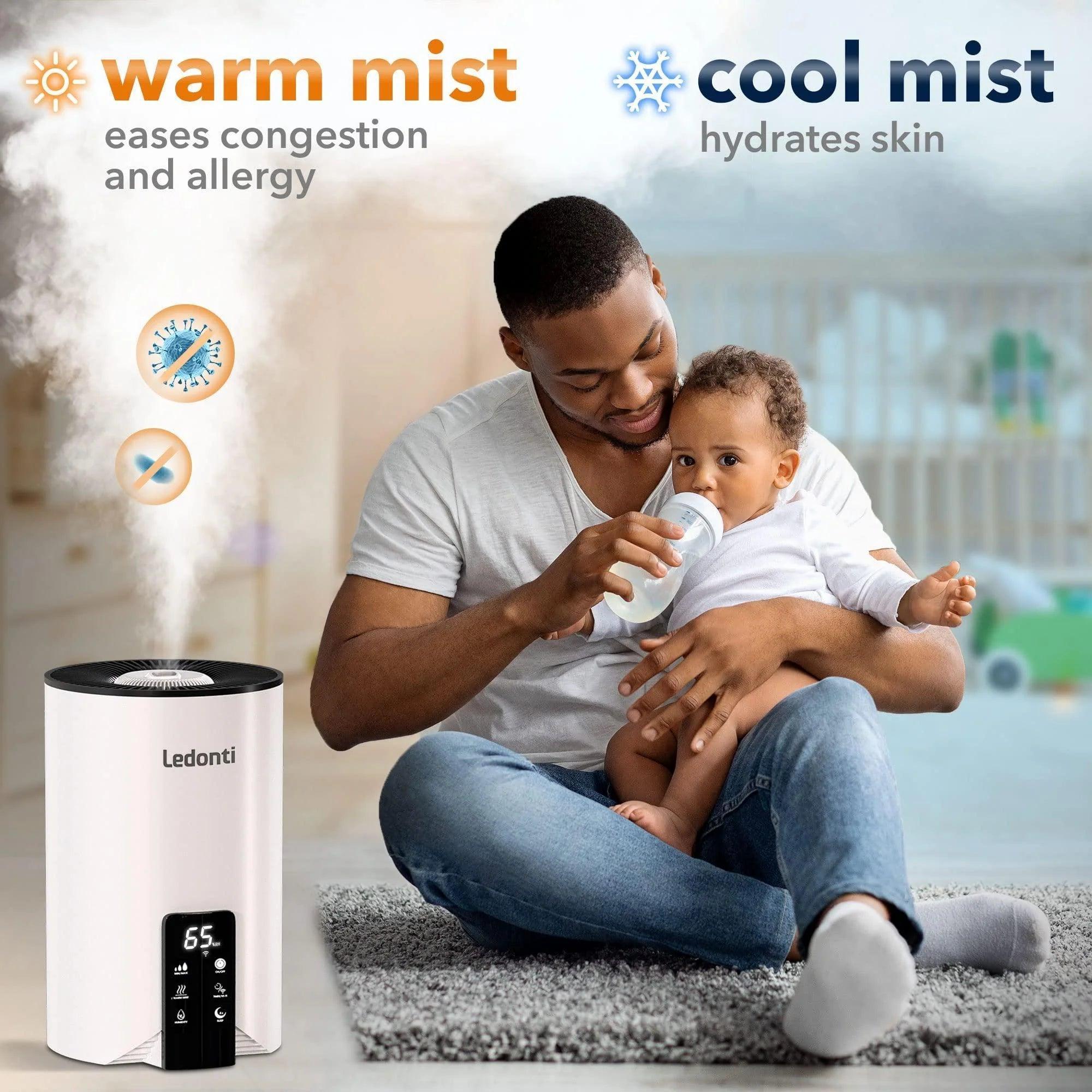 Wi-Fi Controlled 4L Humidifier with Dual Cool and Warm Mist for Bedroom Alteris