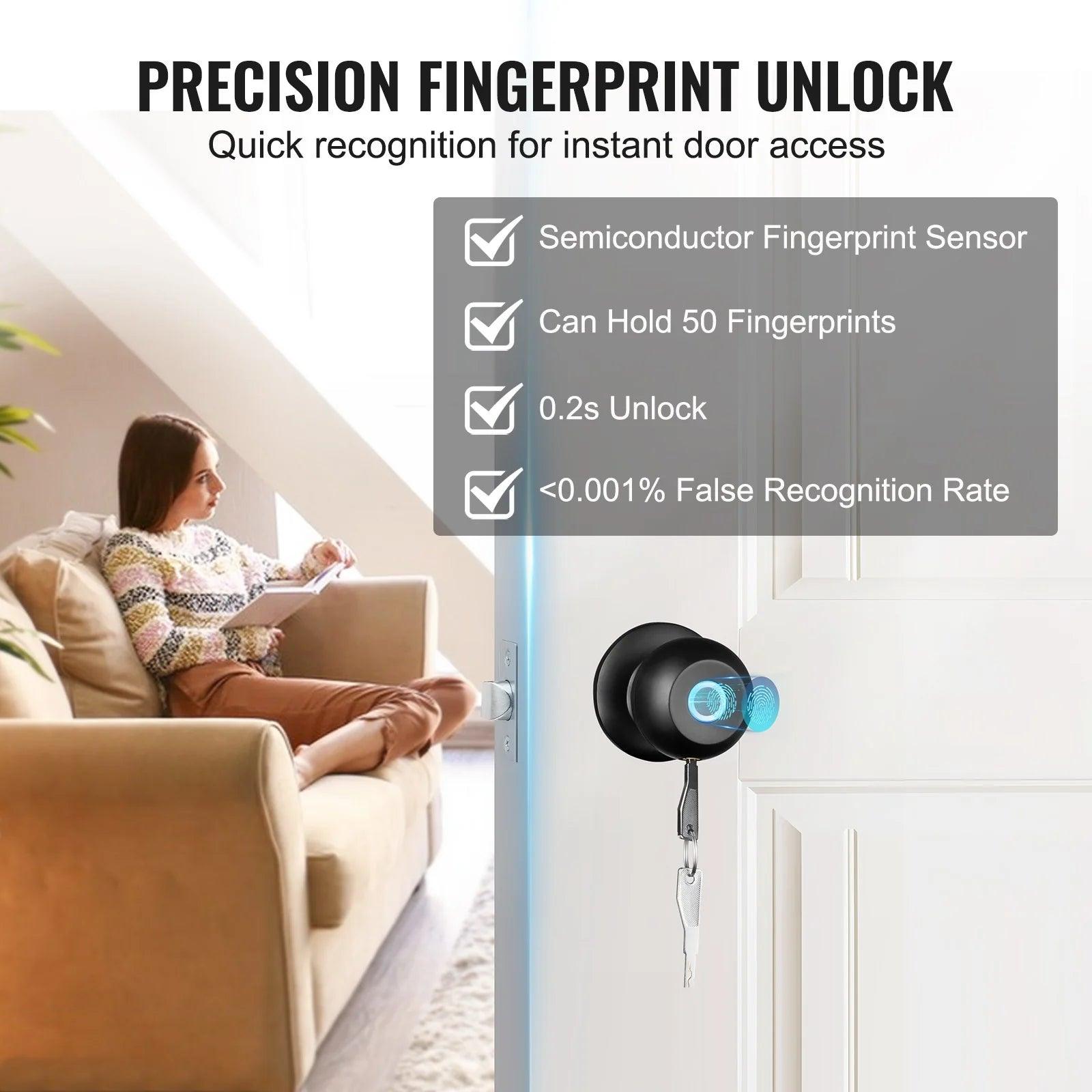 Biometric Smart Door Lock with Bluetooth and Fingerprint Control for Home and Office Alteris