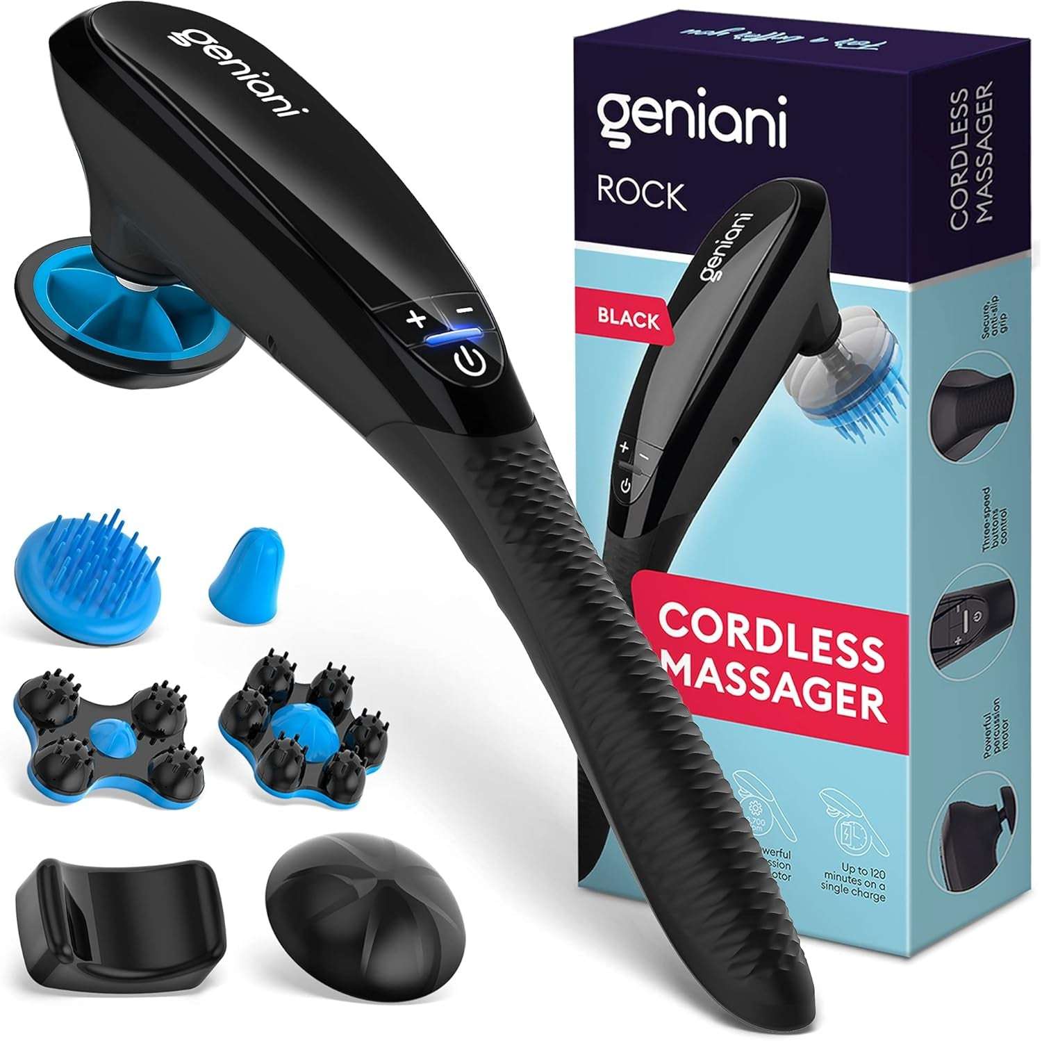 Cordless Deep Tissue Handheld Massager for Full Body Pain Relief - Alteris