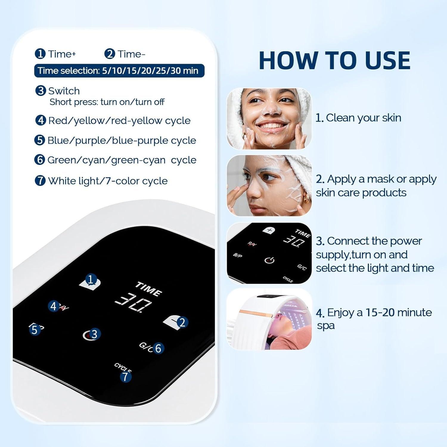 7-in-1 Skin Care Machine for Face, Neck, and Body with 4 Cycle Modes Alteris