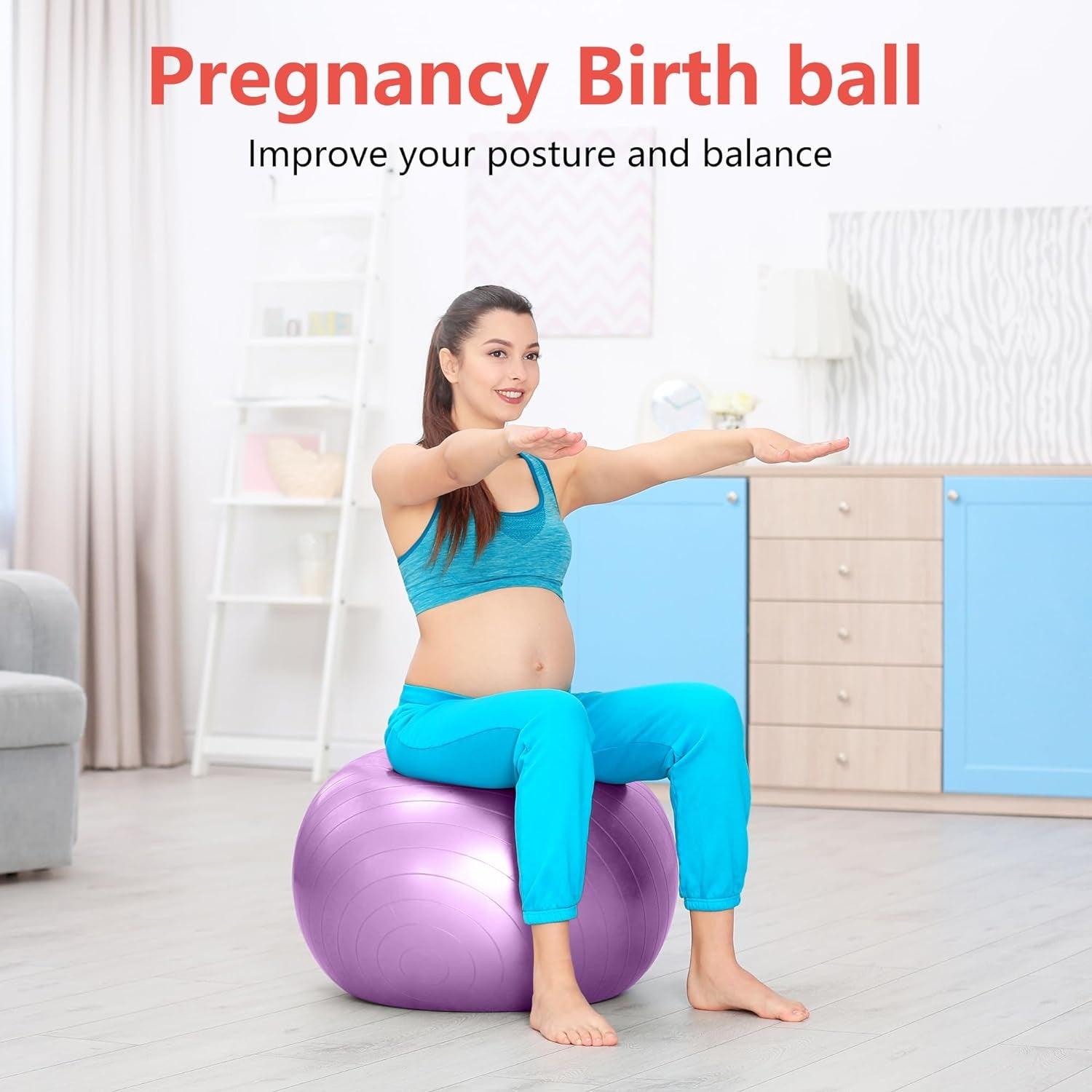 Exercise Ball for Stability Yoga Pilates and Pregnancy with Anti - Burst Design - Alteris
