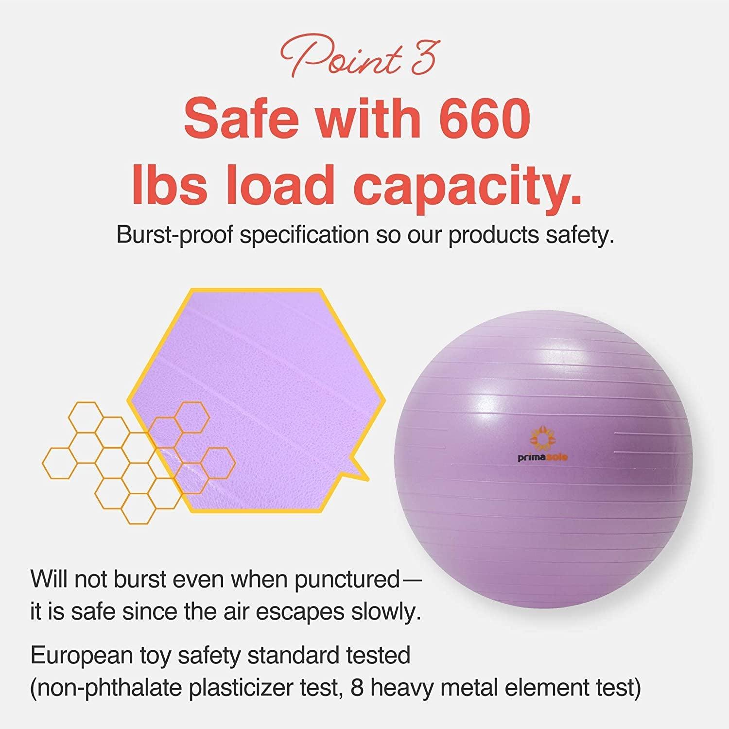 Exercise Ball for Stability Yoga Pilates and Pregnancy with Anti - Burst Design - Alteris