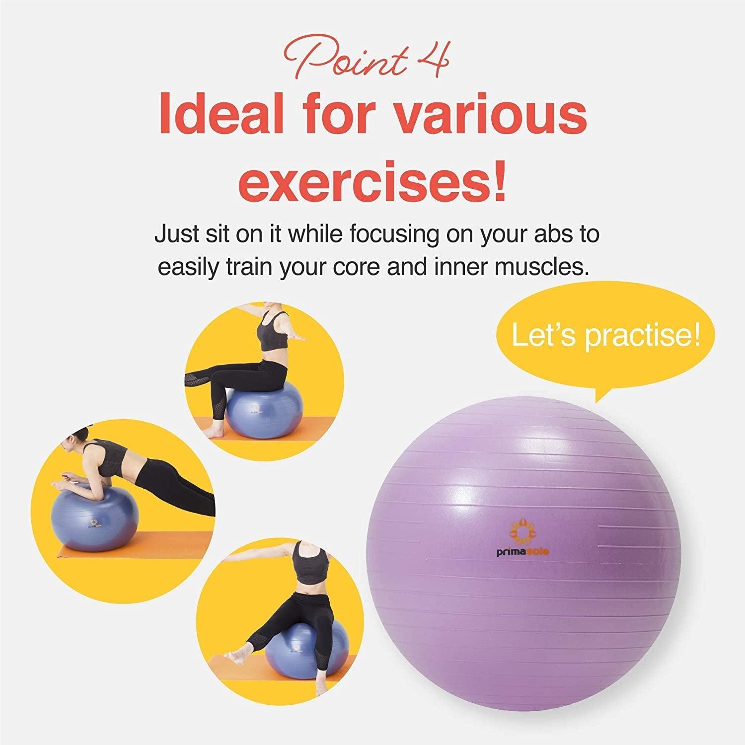 Exercise Ball for Stability Yoga Pilates and Pregnancy with Anti - Burst Design - Alteris