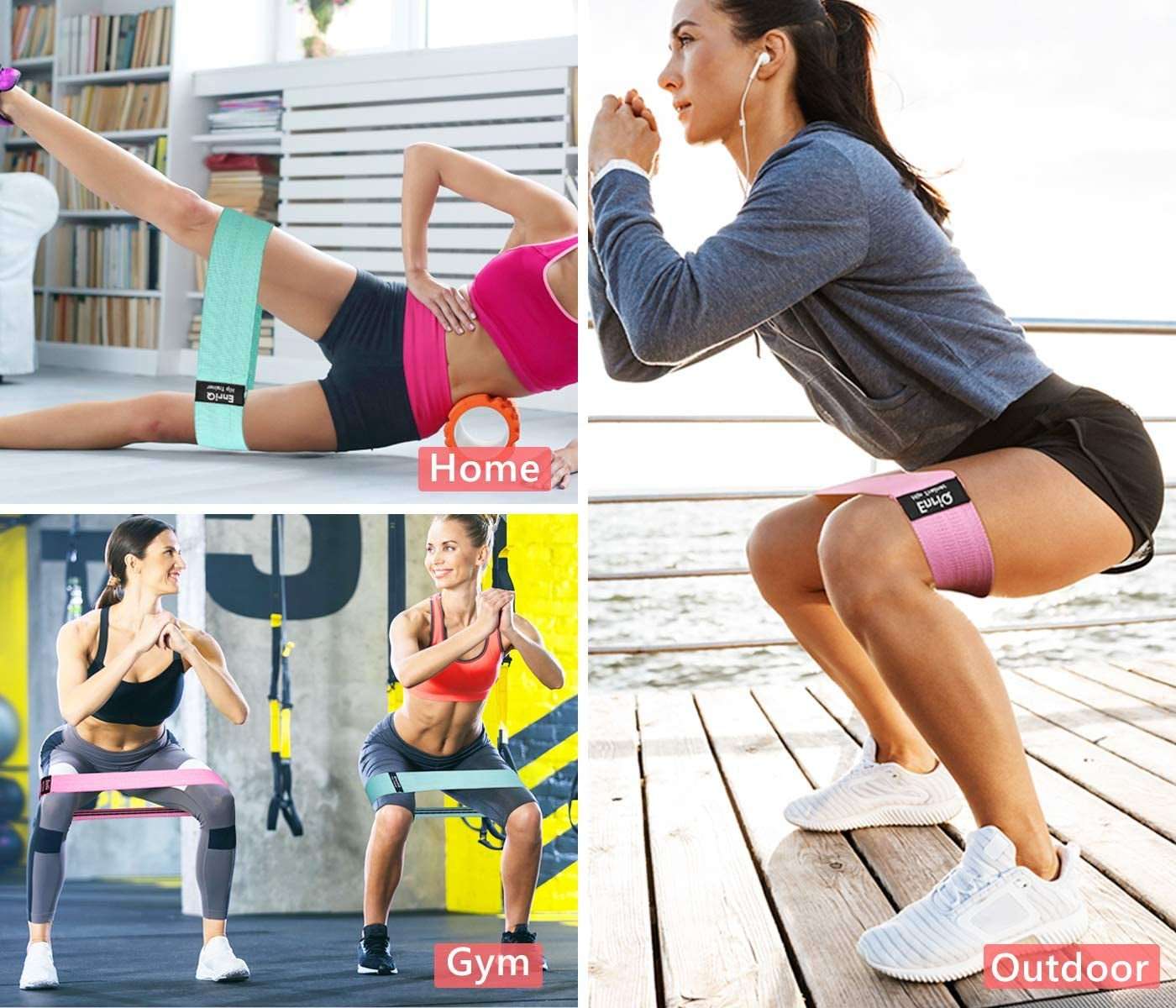 Fabric Resistance Bands for Legs and Glutes Non - Slip Elastic Workout Bands - Alteris