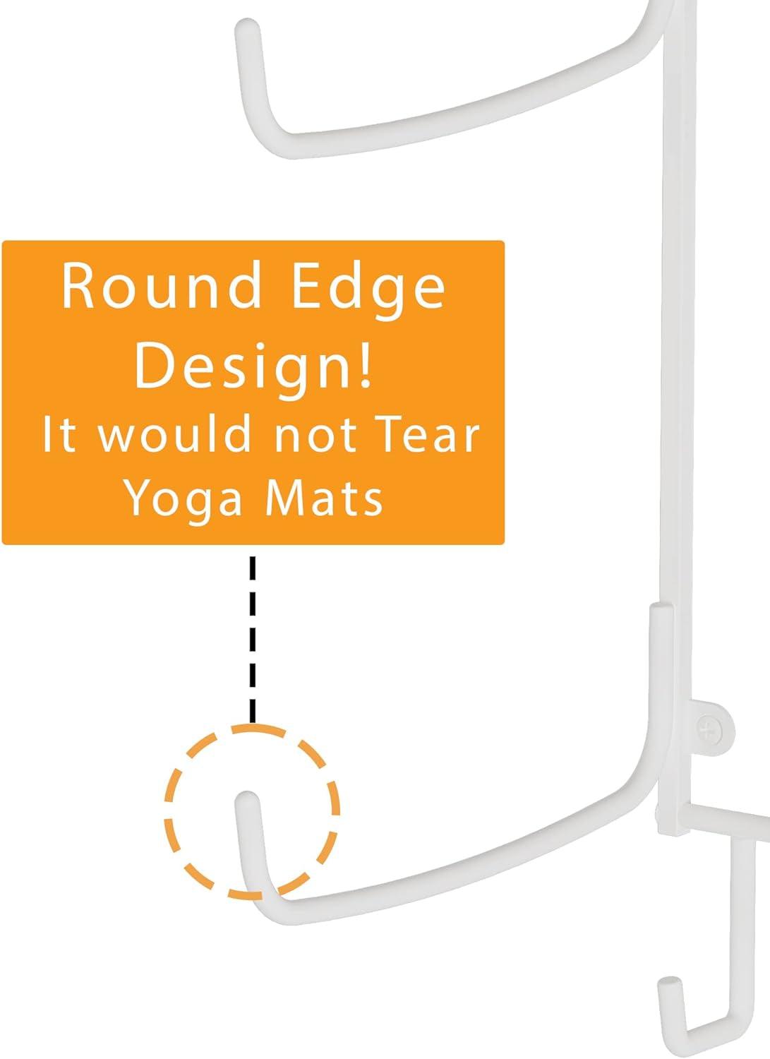 Guru Wall Mounted Yoga Mat Holder with 3 Hooks and 5 - Section Design - Alteris