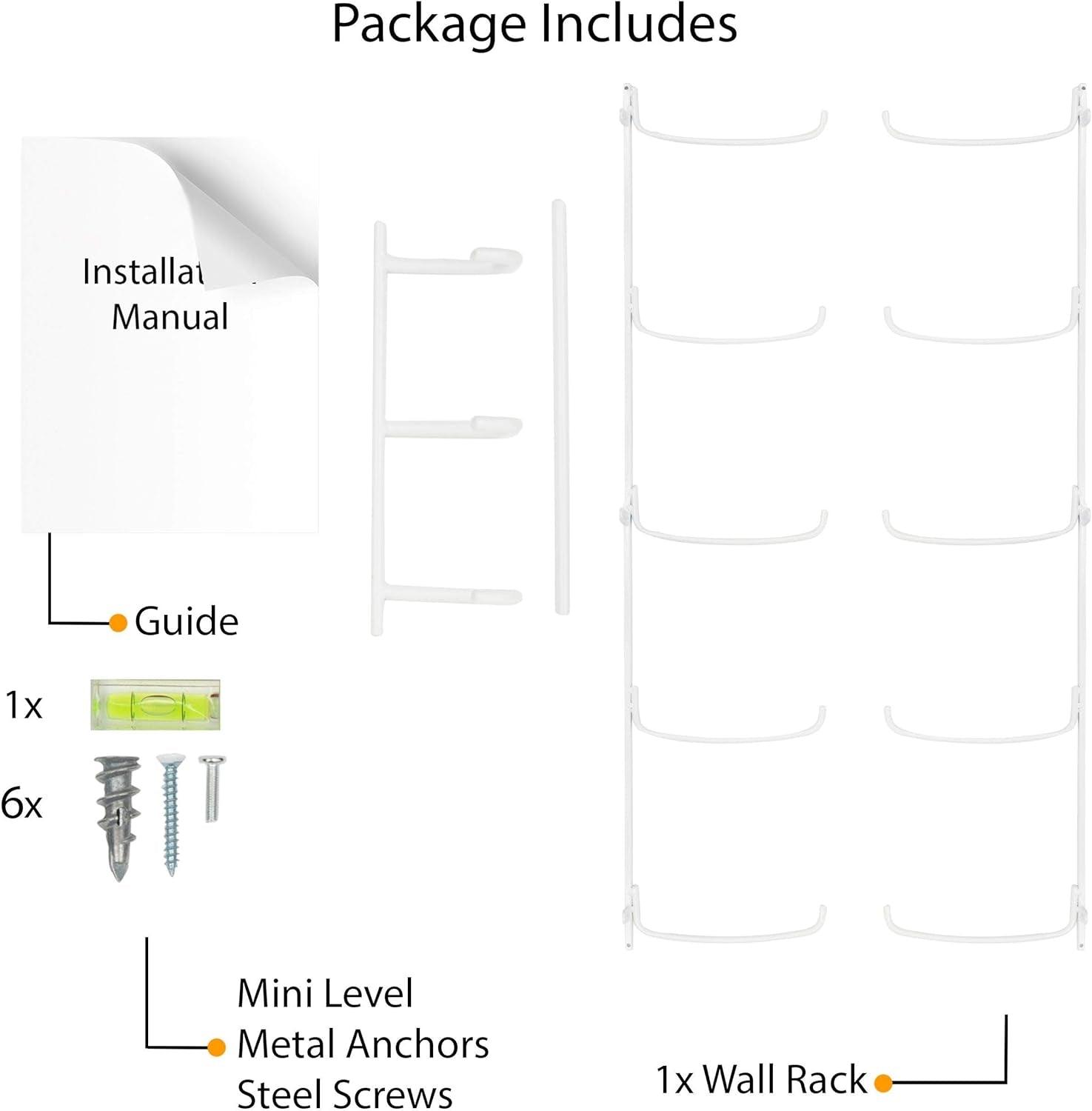 Guru Wall Mounted Yoga Mat Holder with 3 Hooks and 5 - Section Design - Alteris