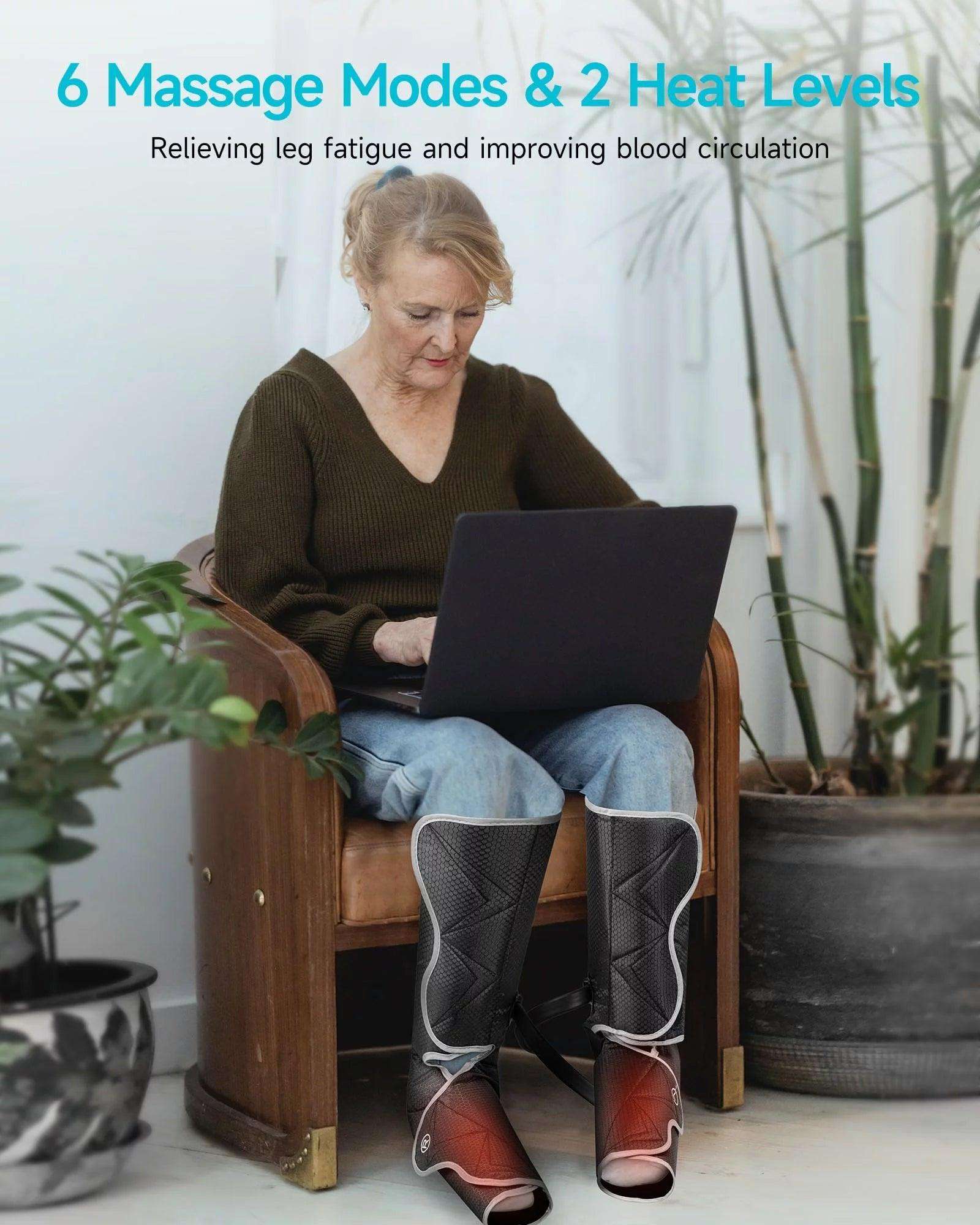 Leg Compression Boots Massager with Heat for Circulation and Pain Relief - Alteris