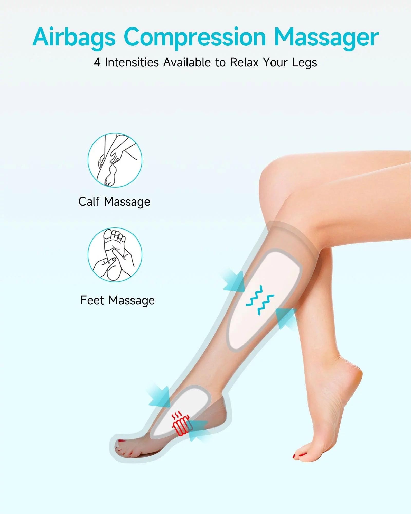Leg Compression Boots Massager with Heat for Circulation and Pain Relief - Alteris