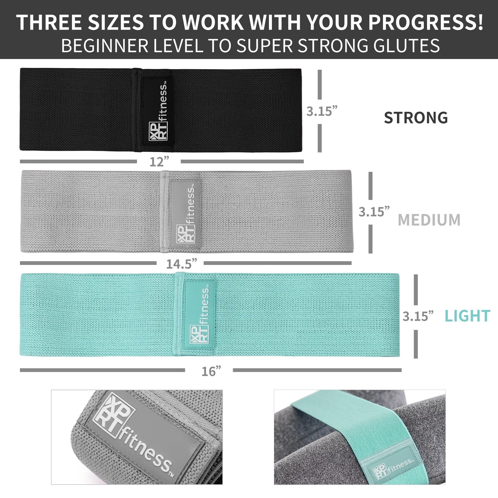 Set of 3 Non-Slip Resistance Bands for Glutes and Hip Training Alteris