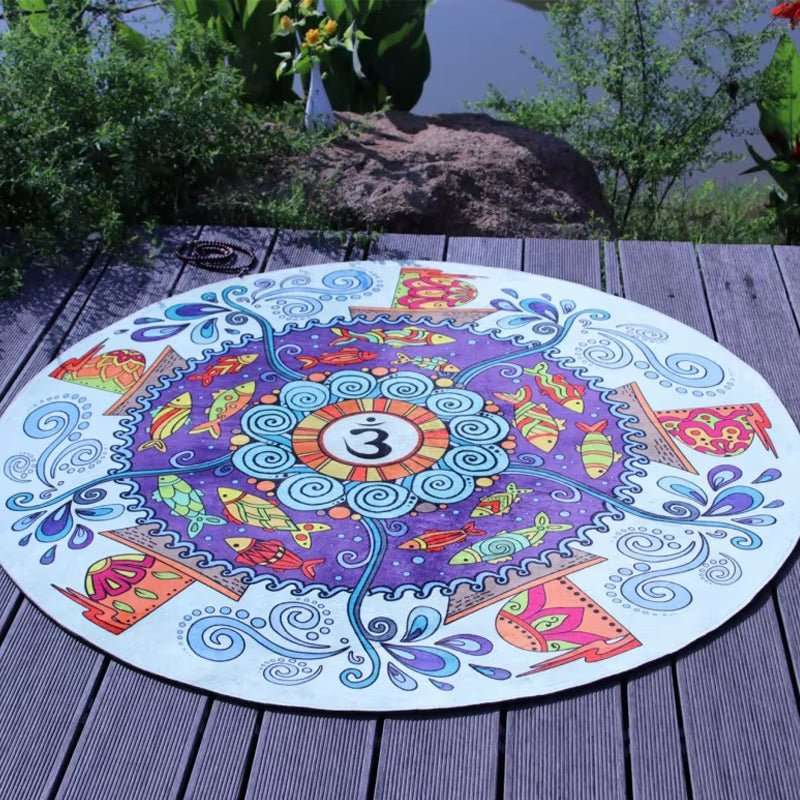 Round Non-Slip Yoga and Meditation Mat for Pilates and Fitness Alteris