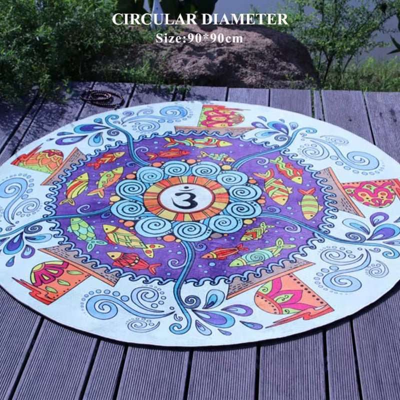 Round Non - Slip Yoga and Meditation Mat for Pilates and Fitness - Alteris
