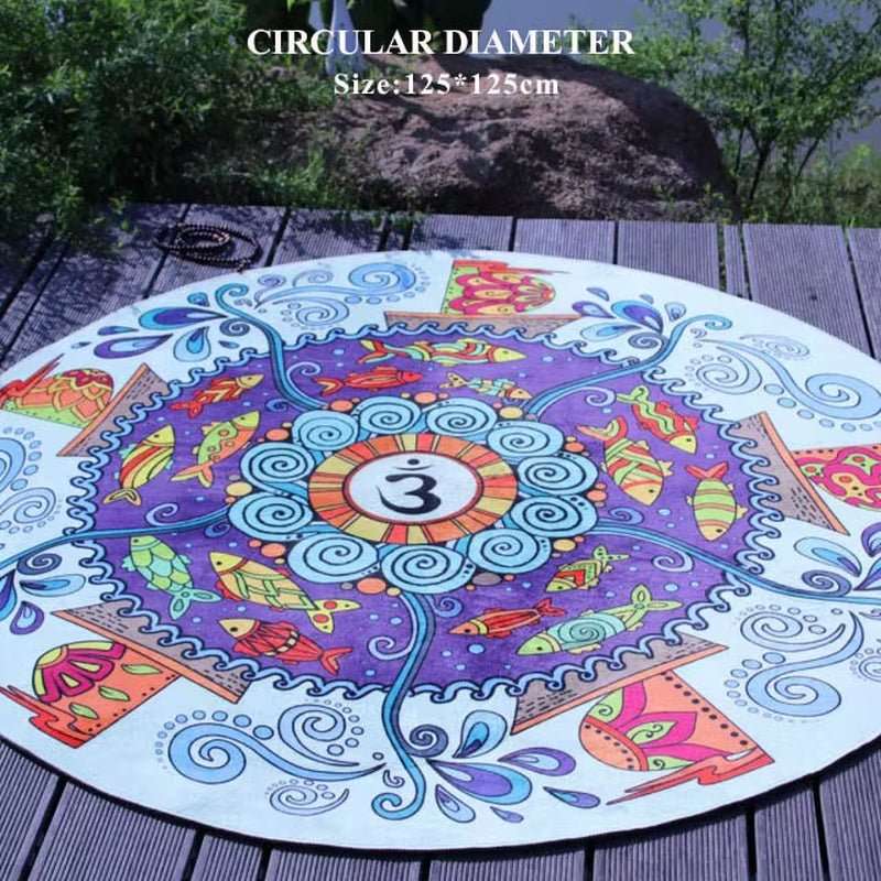 Round Non - Slip Yoga and Meditation Mat for Pilates and Fitness - Alteris