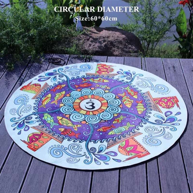 Round Non - Slip Yoga and Meditation Mat for Pilates and Fitness - Alteris