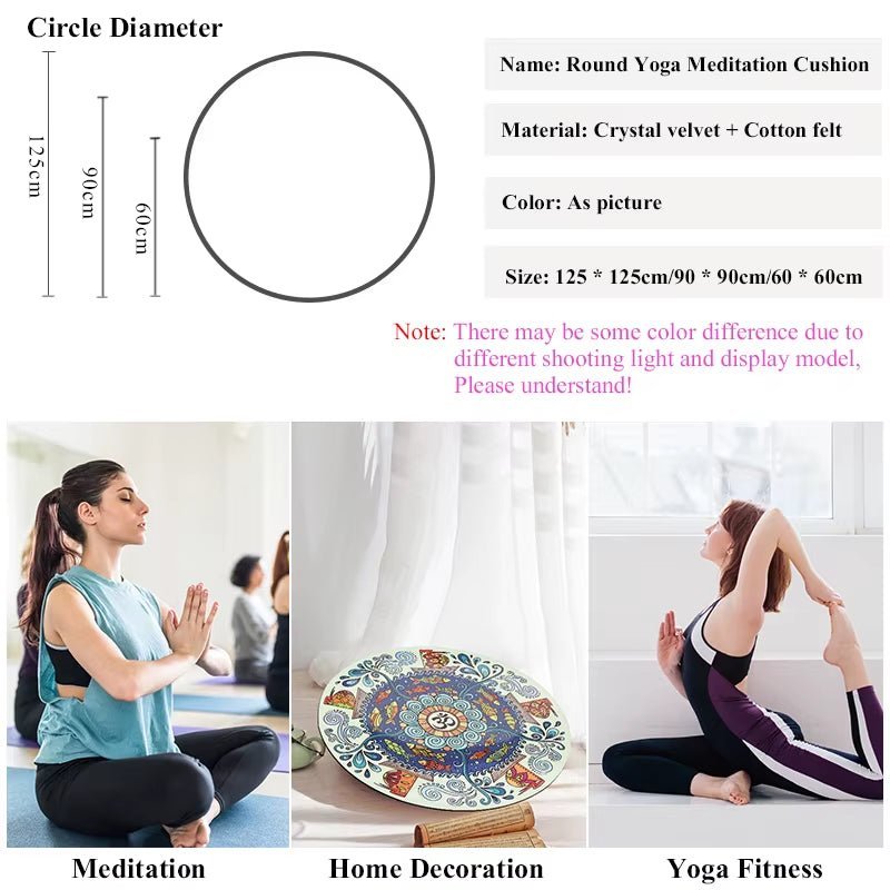 Round Non - Slip Yoga and Meditation Mat for Pilates and Fitness - Alteris