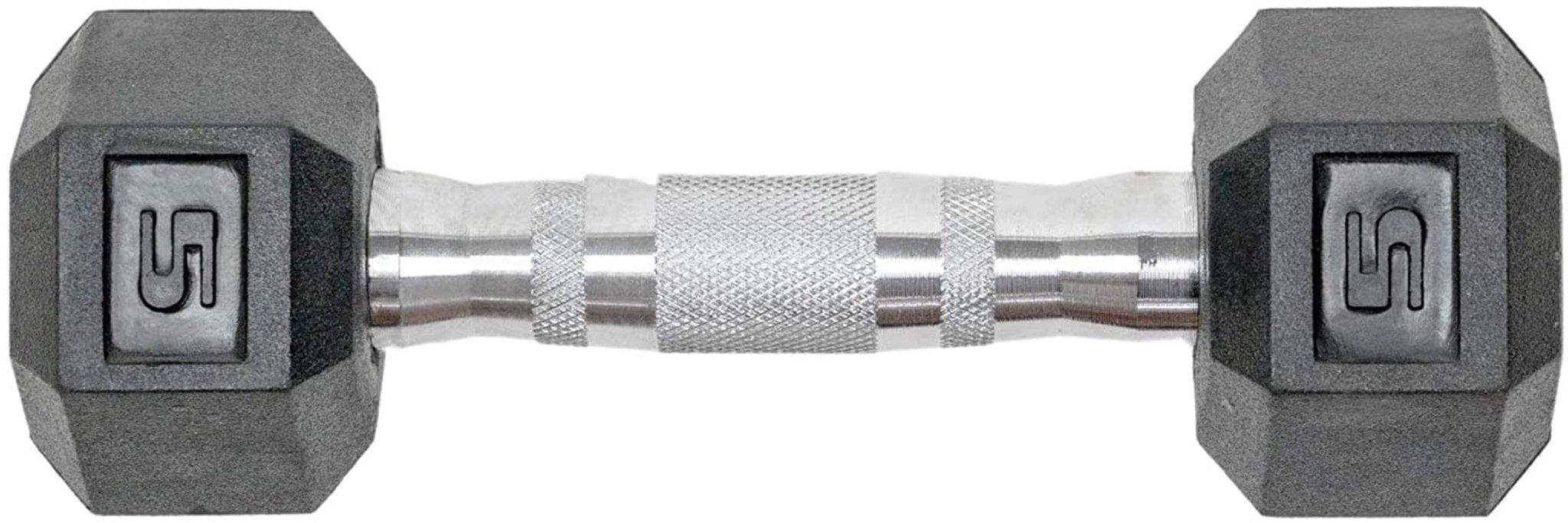 Rubber HEX Dumbbell Pair Free Weights in Multiple Sizes - Alteris