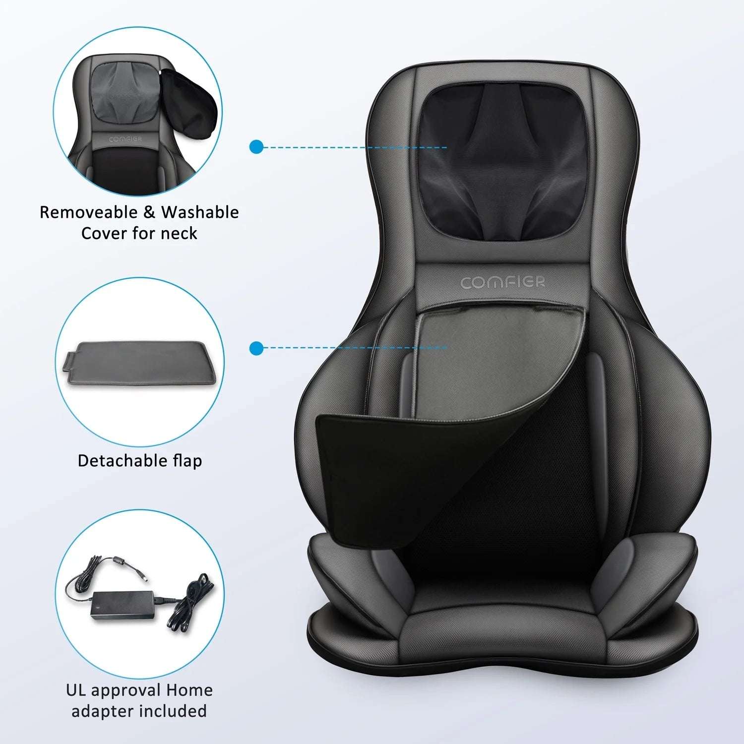 Shiatsu Neck and Back Massager with 3D Kneading and Heat Therapy - Alteris