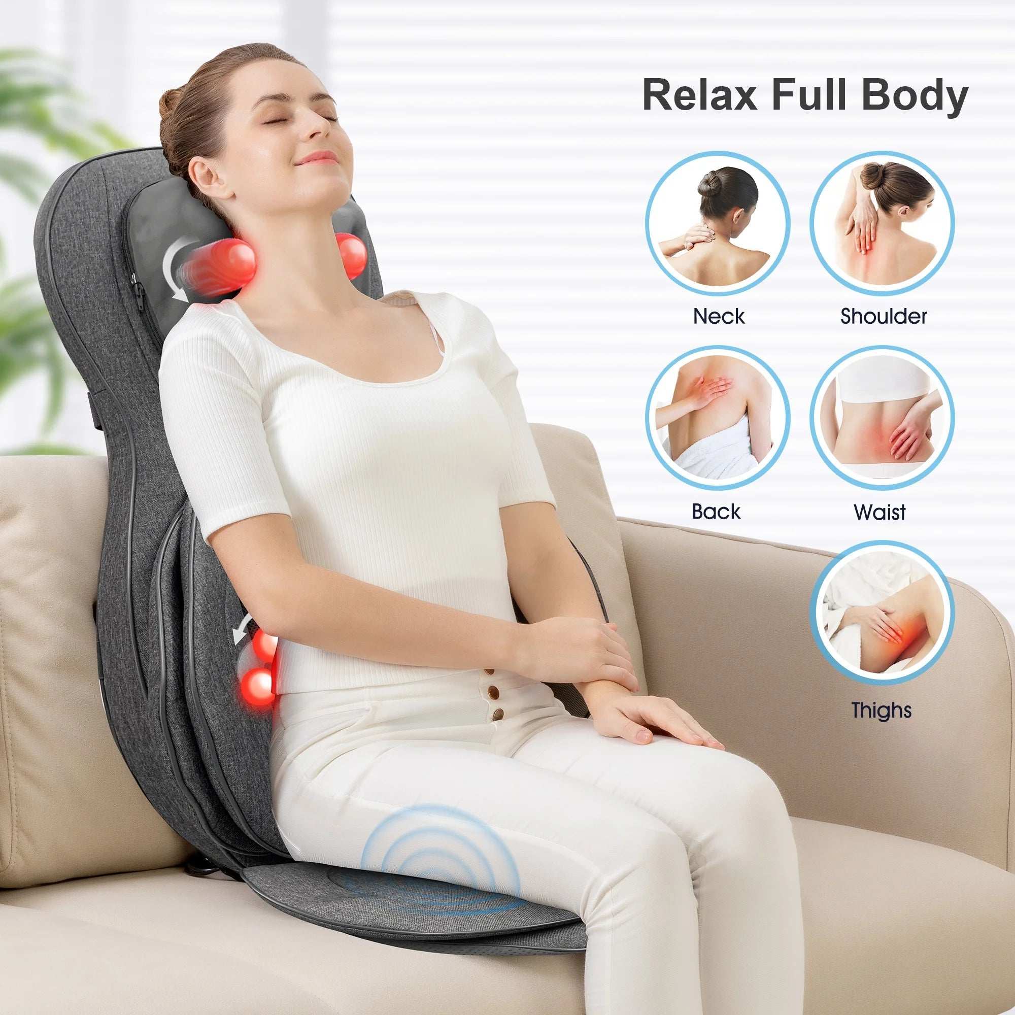 Shiatsu Neck and Back Massager with 3D Kneading and Heat Therapy - Alteris