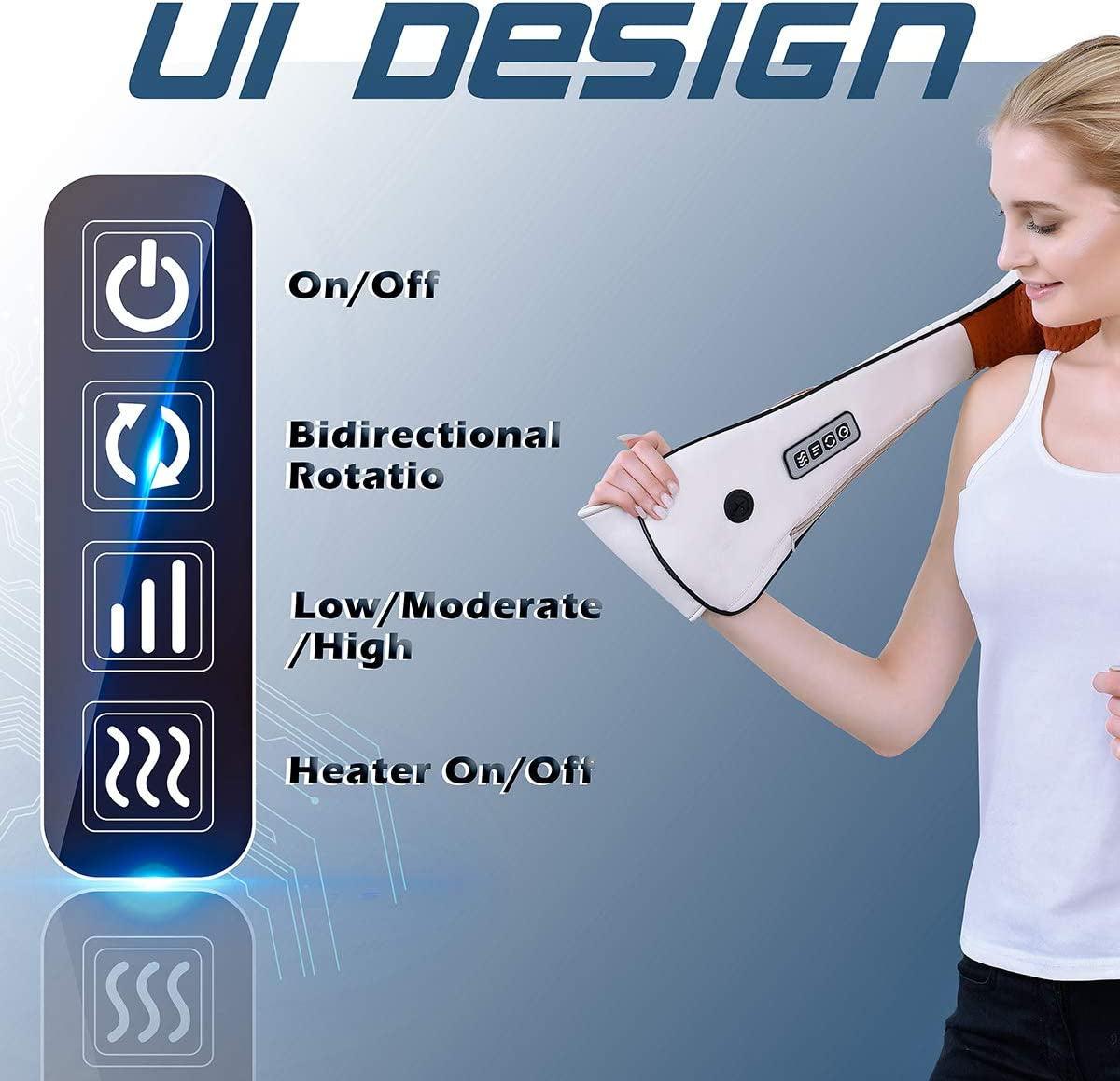 Shiatsu Neck and Back Massager with Heat for Pain Relief - Alteris