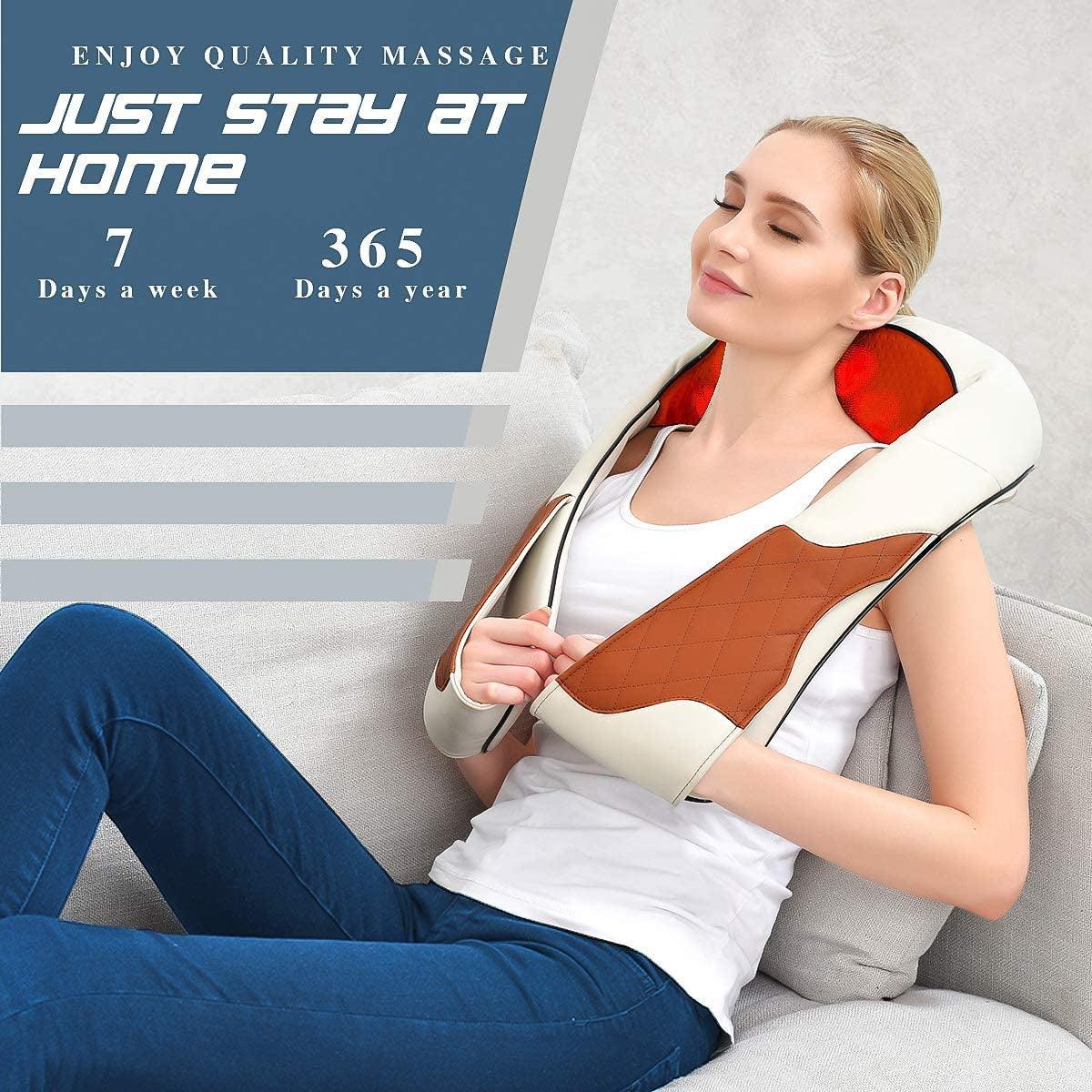 Shiatsu Neck and Back Massager with Heat for Pain Relief - Alteris
