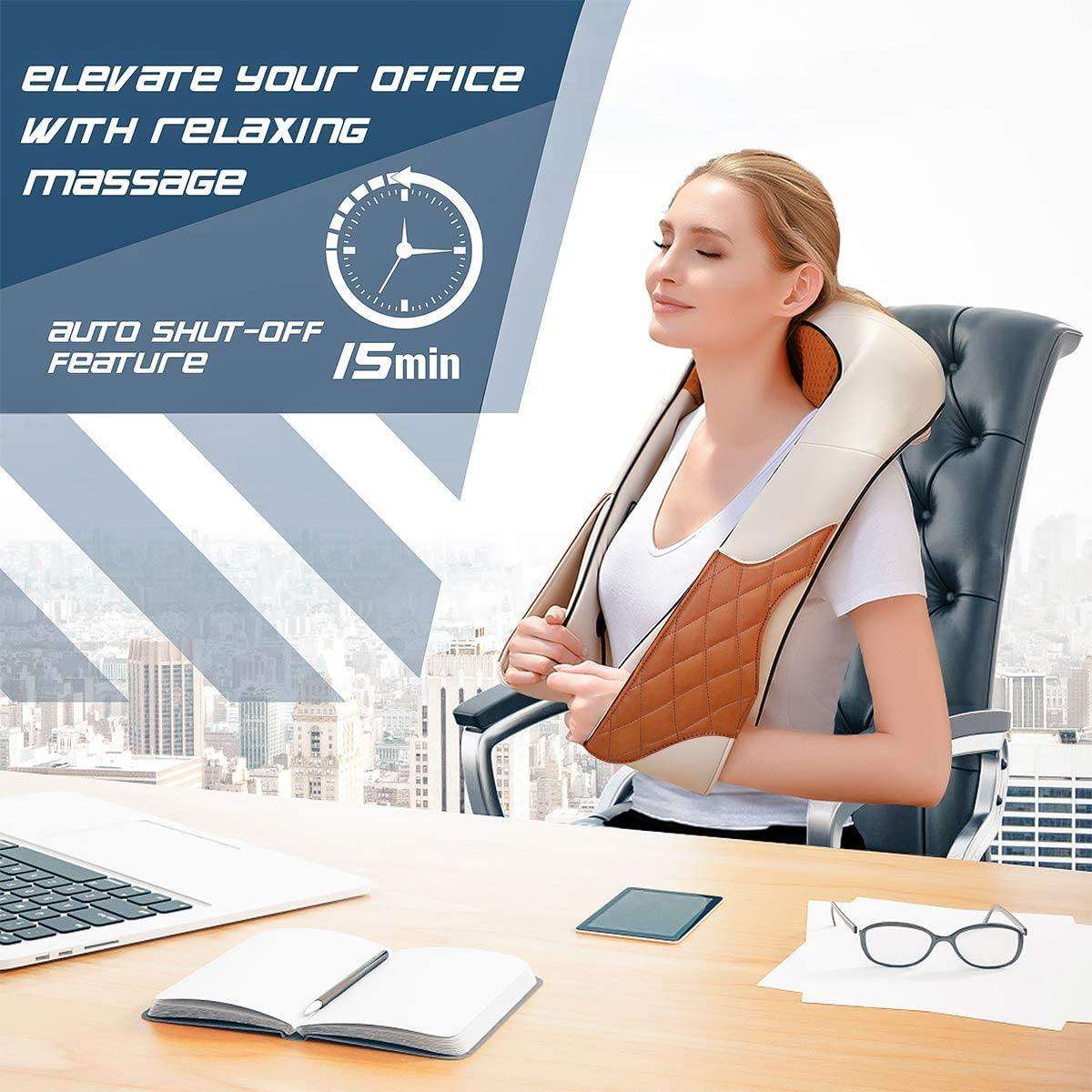 Shiatsu Neck and Back Massager with Heat for Pain Relief - Alteris