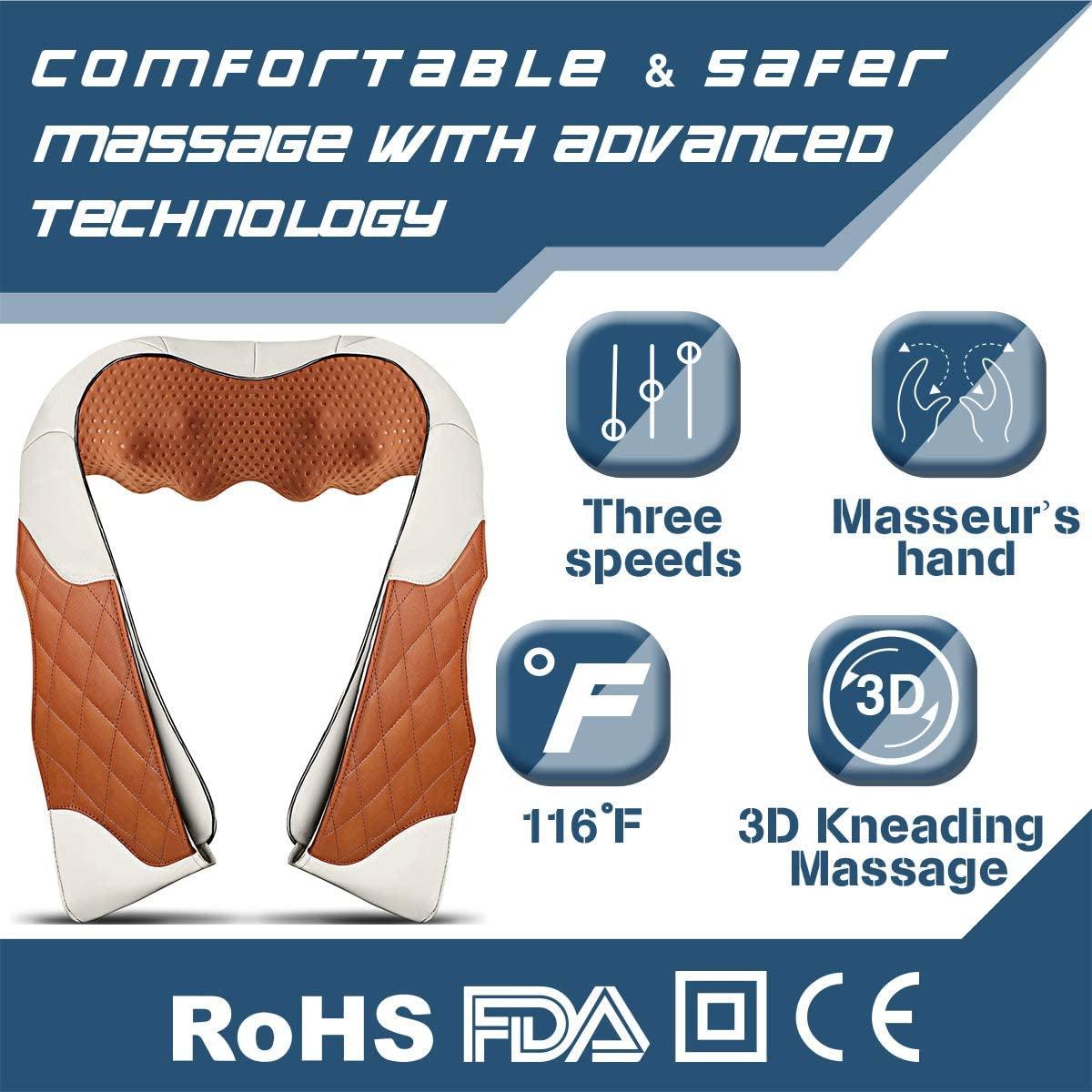 Shiatsu Neck and Back Massager with Heat for Pain Relief - Alteris