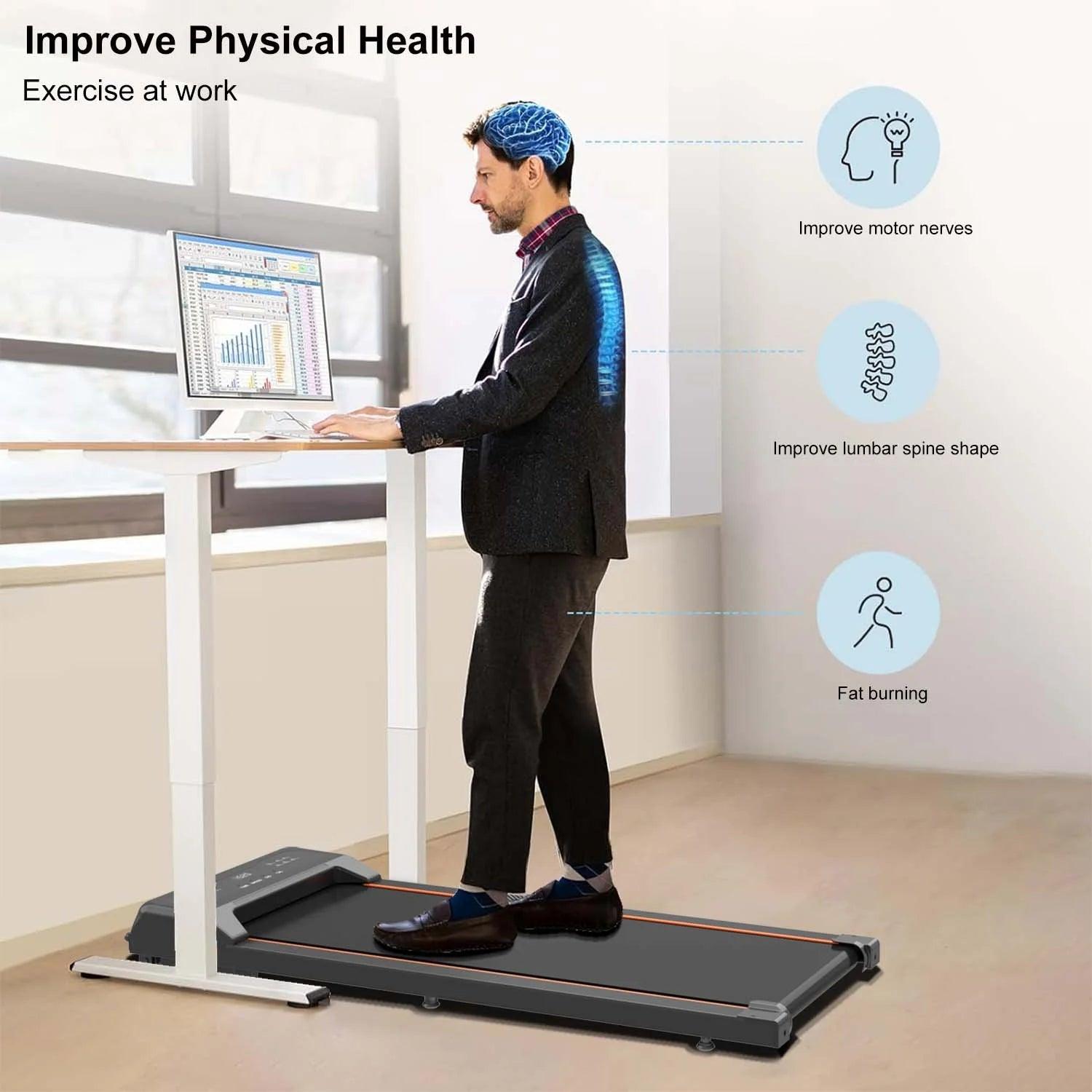Under Desk Walking Pad Treadmill with LED Display and Remote Control Alteris
