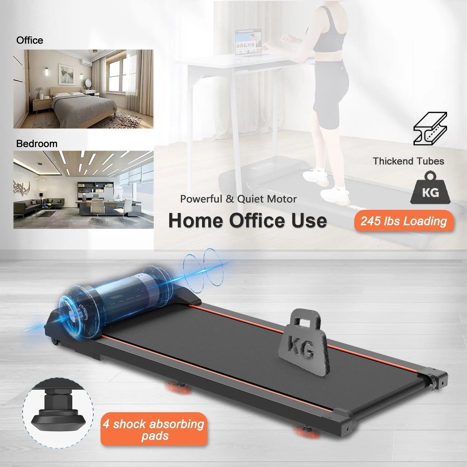 Under Desk Walking Pad Treadmill with LED Display and Remote Control Alteris