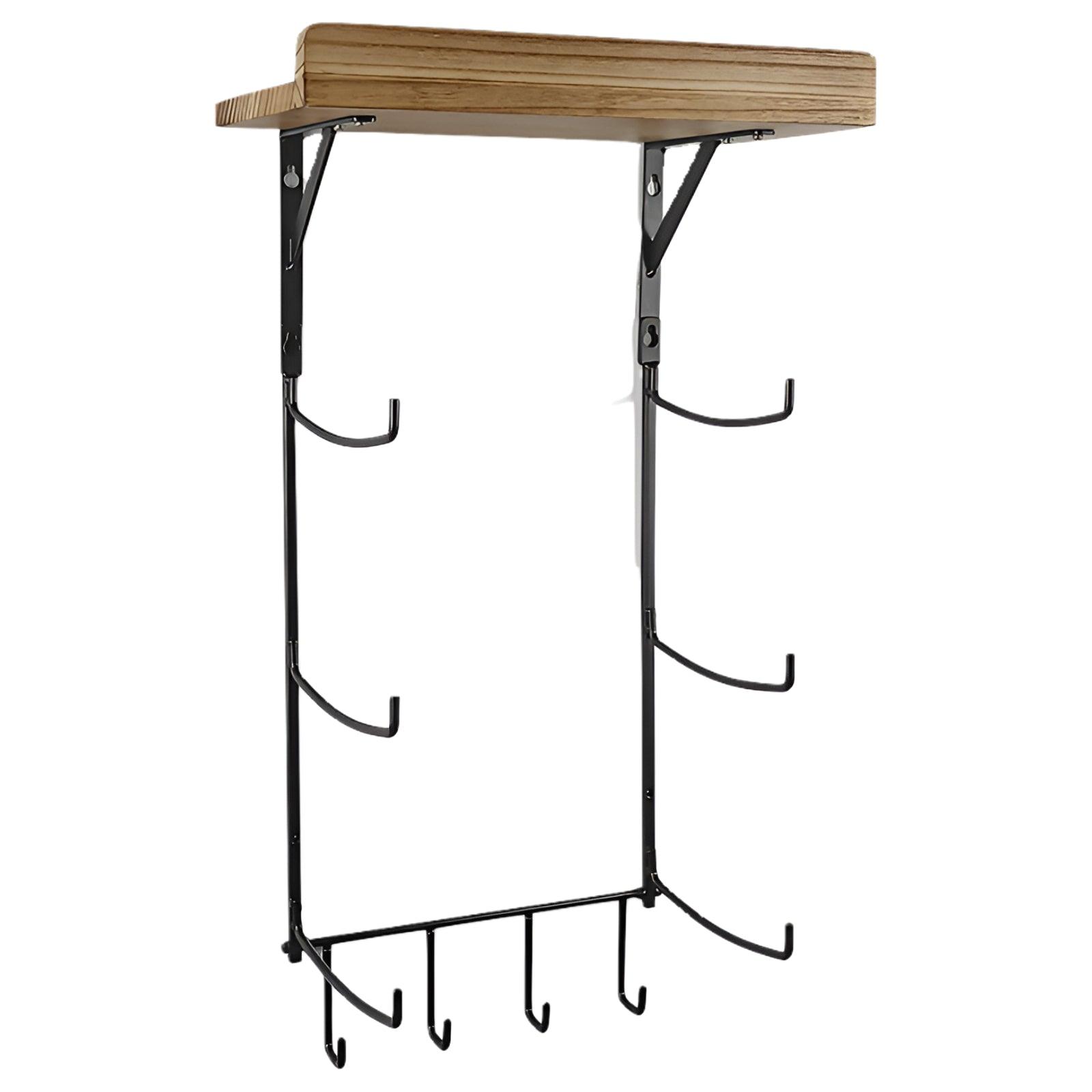 Wall Mounted Yoga Mat Holder with Hooks for Foam Rollers and Accessories Alteris