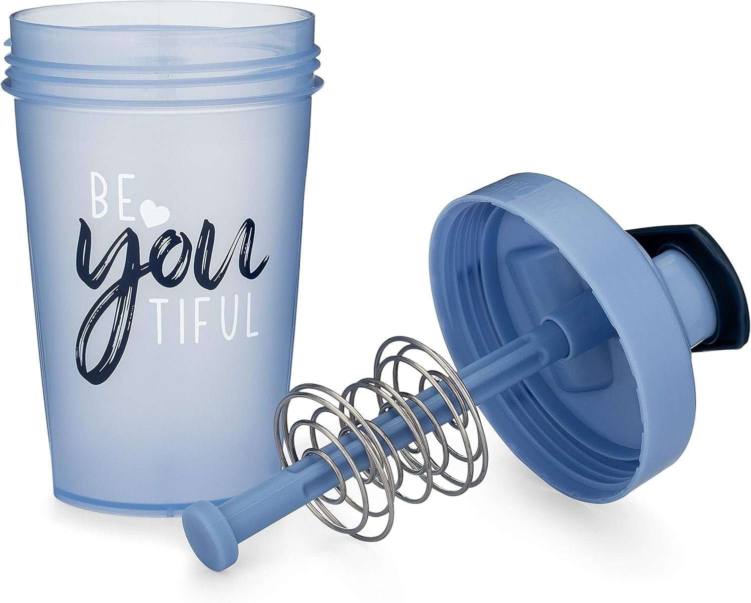 20 - Ounce Shaker Bottle with Action - Rod Mixer and Motivational Quotes - Alteris