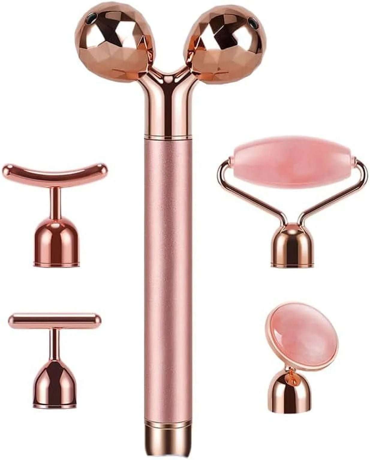 24K Gold Electric Face Massager with 5 - in - 1 Vibrating Beauty Tools - Alteris